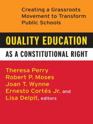 cover image of Quality Education as a Constitutional Right
